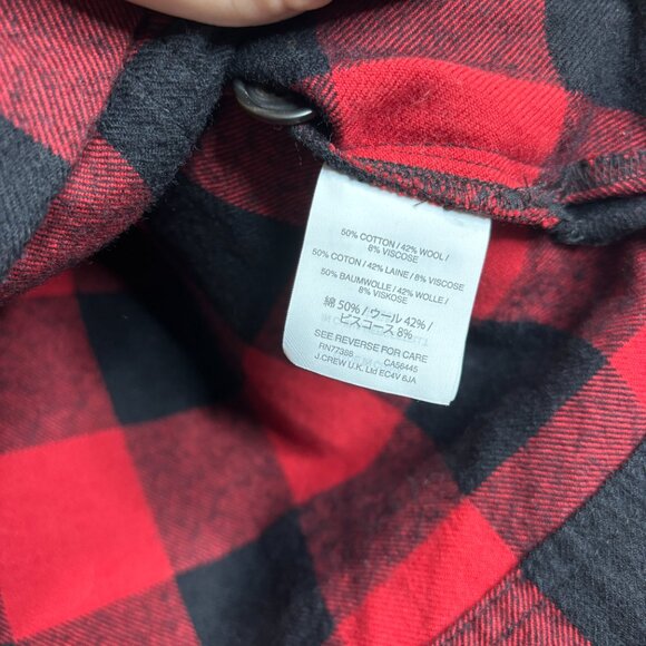 J Crew Black and Red Checkered Flannel Pullover Top Size Small - Picture 4 of 5